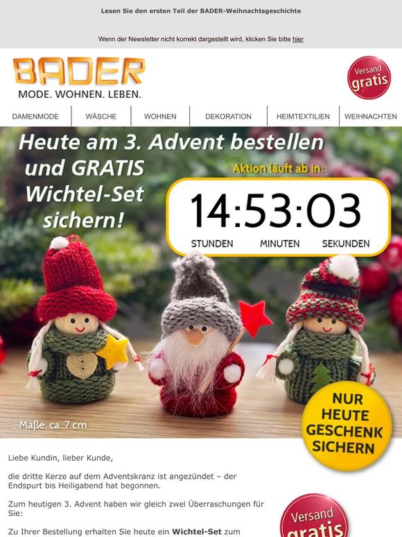 Gratis Wichtel-Set zu Ihrer Bestellung: Jetzt bestellen und Geschenk sichern