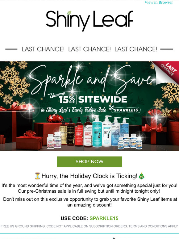 🎄Last Chance! 15% Off Everything Ends Soon🎁