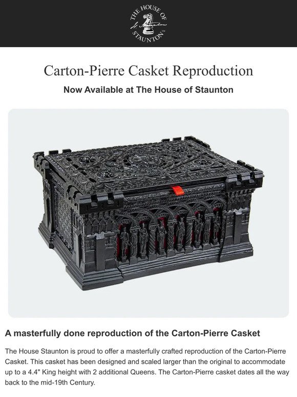 Carton-Pierre Casket Reproduction - Now Available at The House of Staunton
