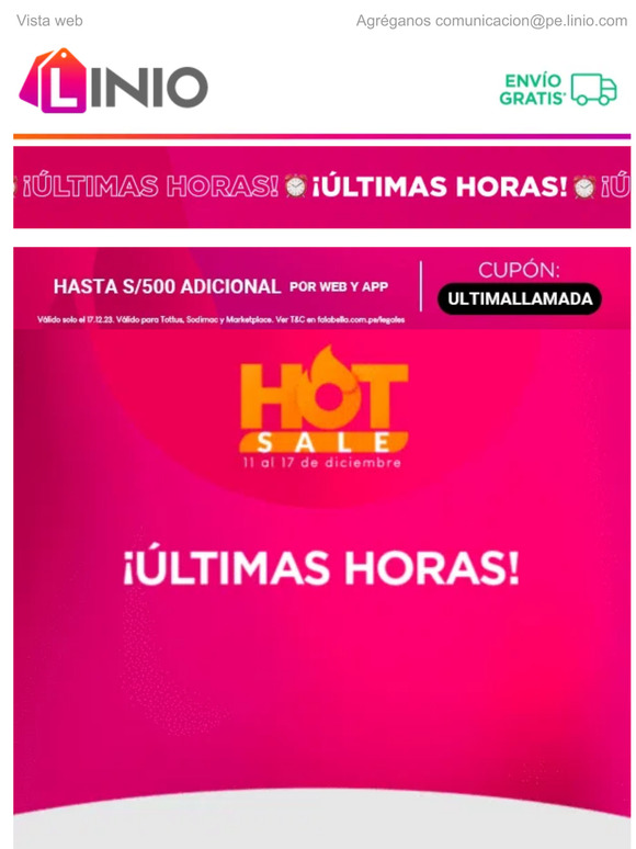 ¡⏰Últimas horas Hot Sale! Hasta 60% en toda la tienda