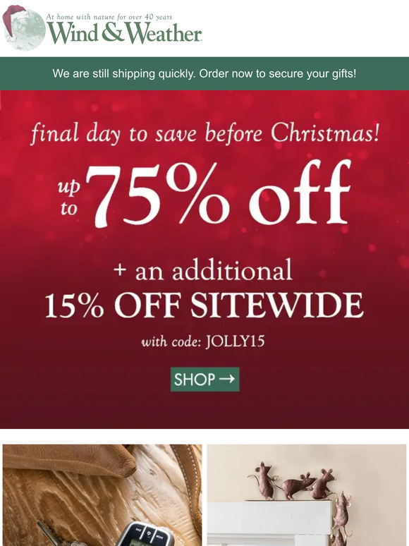 Wind and Weather CHRISTMAS IS ALMOST HERE!!! Milled