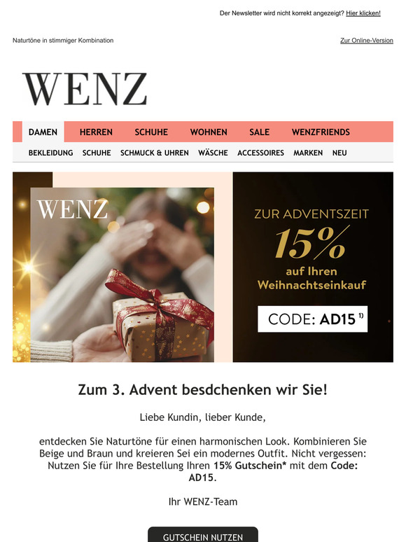 Geschenkt: 15% zum 3. Adventssonntag