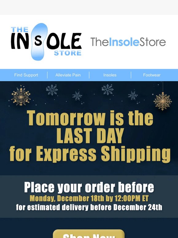 Last Call for Express Shipping for Holiday Arrival!