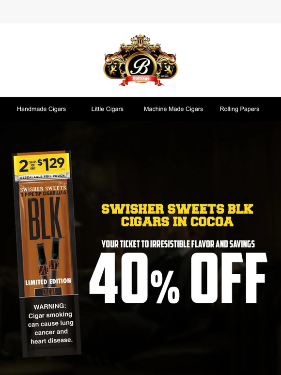 Swisher Sweets BLK Smooth Tip Cigarillos, Machine Made