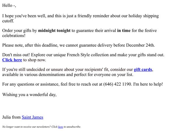 Re: Last day to get your gifts on time! 🎁