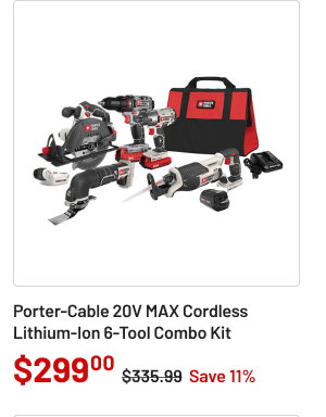 Porter-Cable 20V MAX 6 tool combo kit
