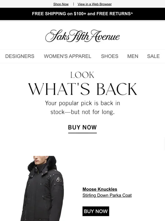 Saks off discount fifth moose knuckles