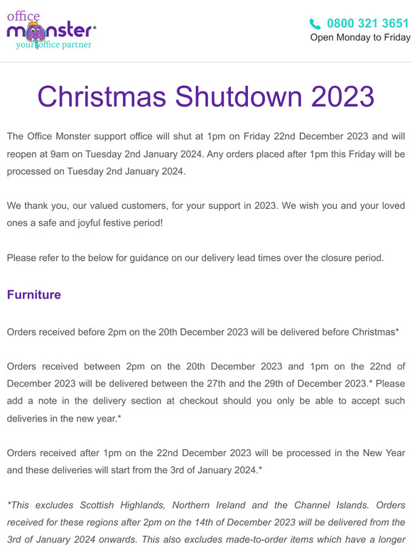 Officemonsteruk Christmas Shutdown 2023 Milled