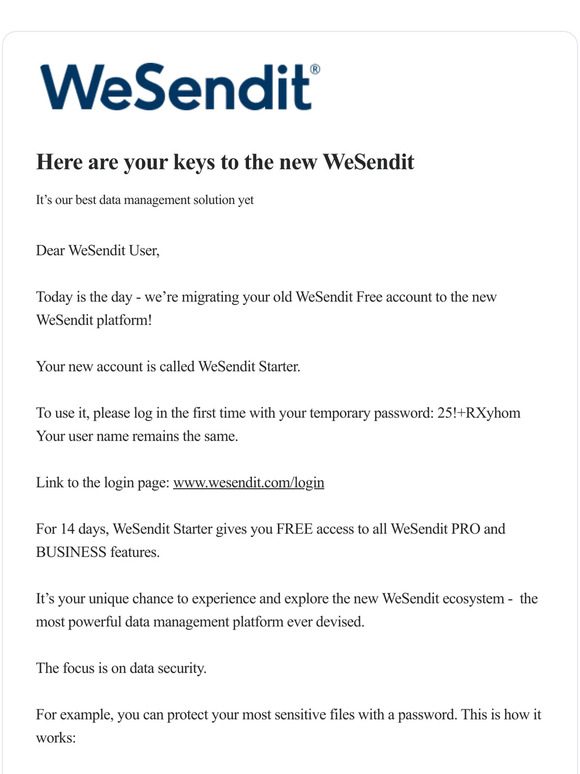 WeSendit 3.0 is ready for you
