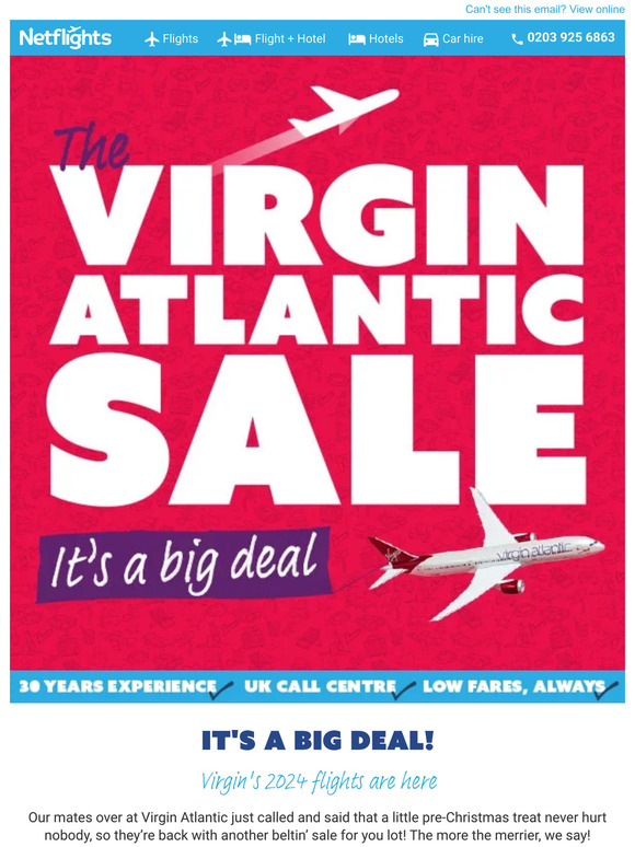 netflights The 2024 Virgin Atlantic Sale now on ︎ Milled