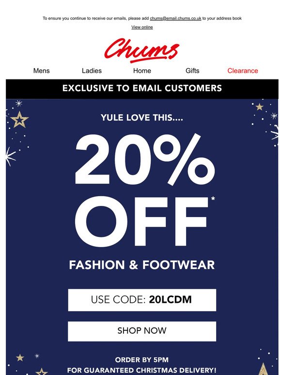 Exclusive: 20% off fashion and footwear 😱