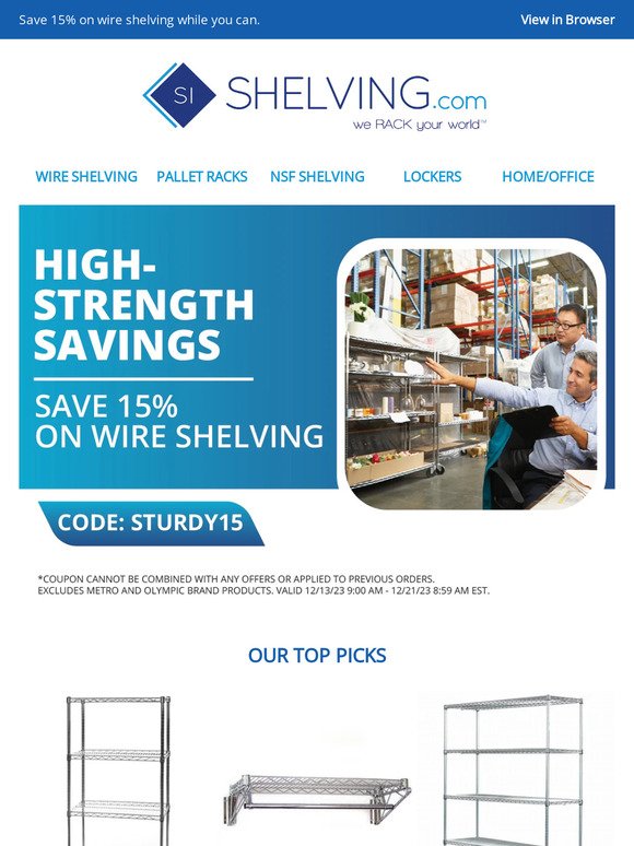 Save On Strong, Adjustable Wire Shelving