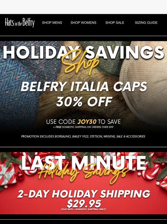 Update Your Look: Belfry Italy Caps, 30% Off!