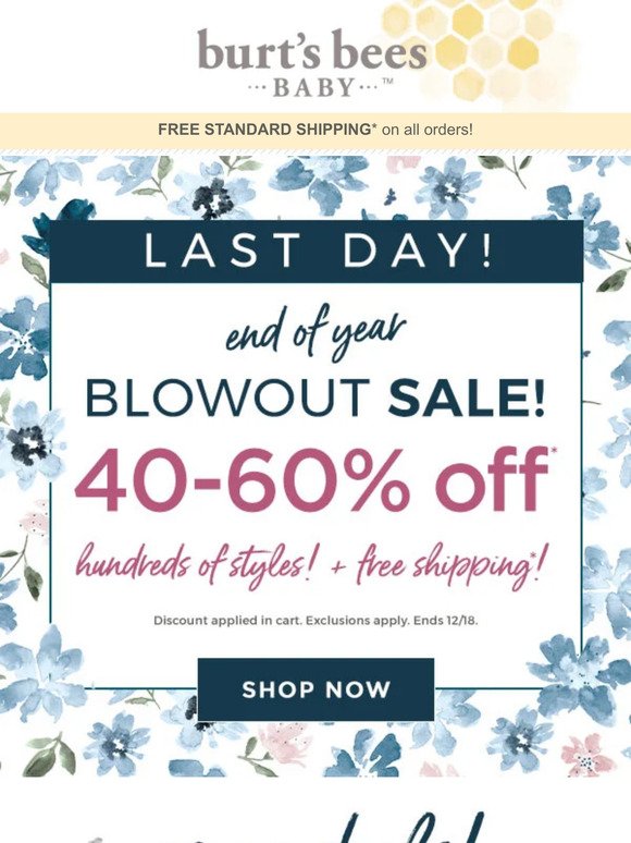 40-60% off ends tonight!! Do not miss this!