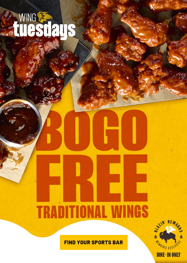 BOGO FREE TRADITIONAL WINGS | FIND YOUR SPORTS BAR