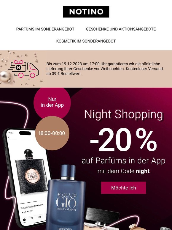 Night Shopping mit 20 % Rabatt 🌛