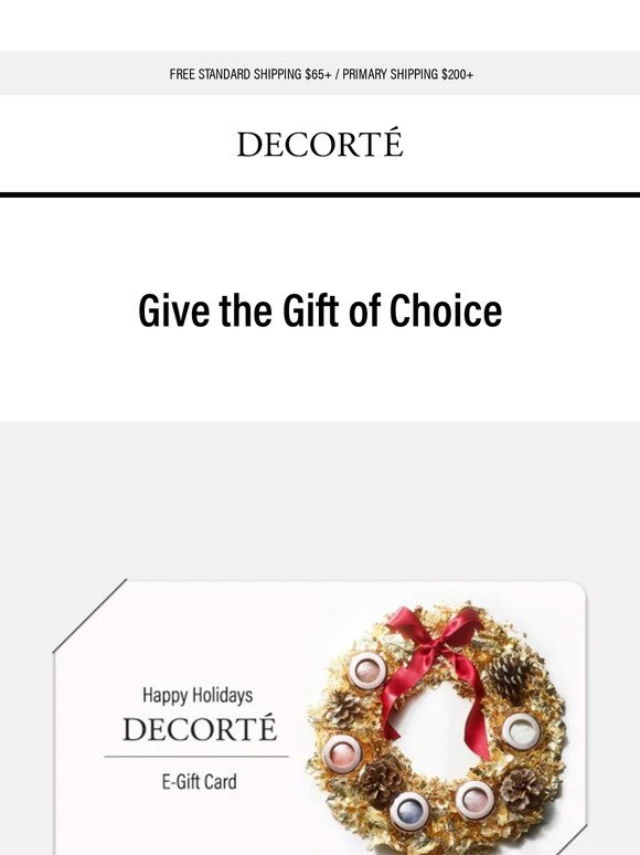 Instant Gifts: DECORTÉ E-Gift Cards