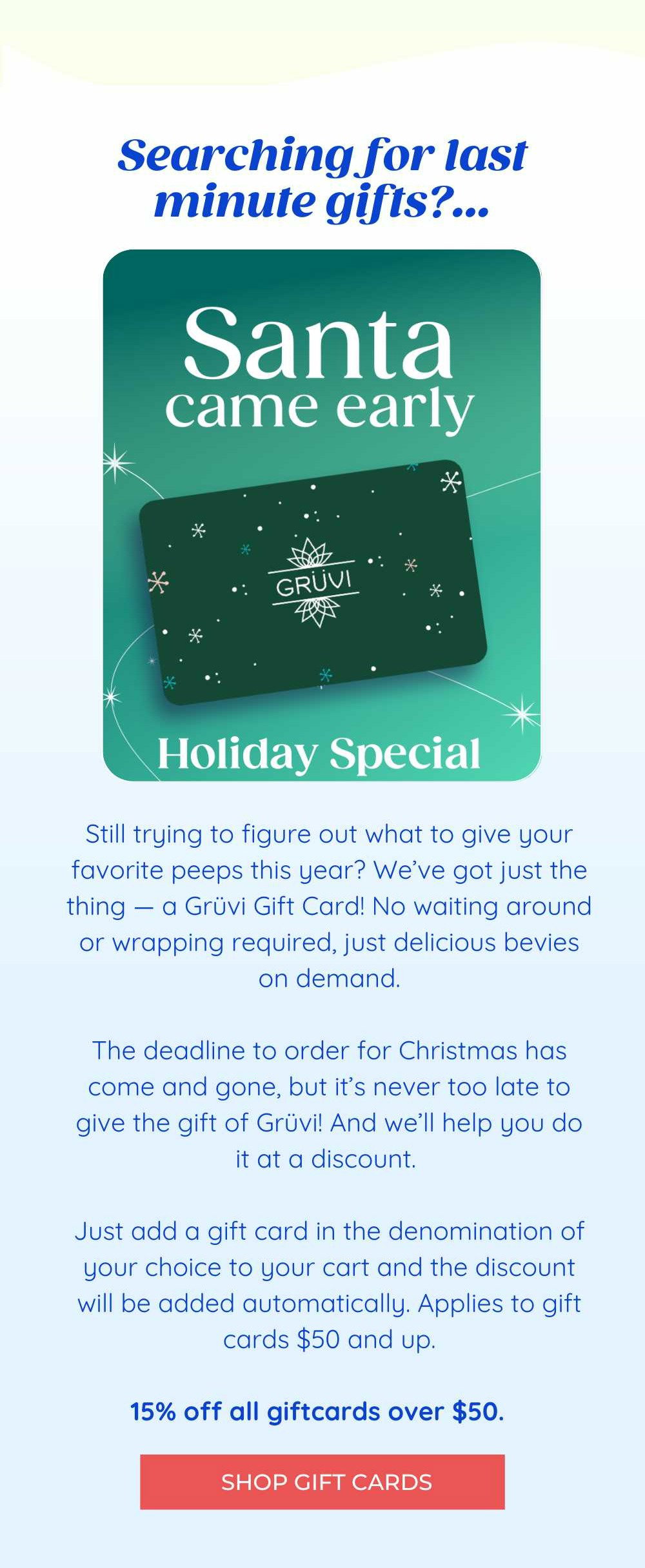 Shop Grüvi Gift Cards