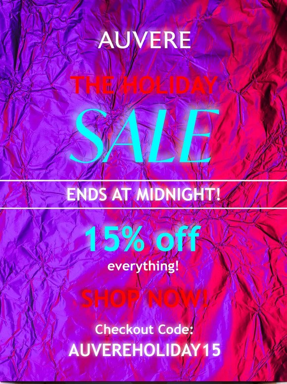 15% Off Everything Ends At Midnight!⌛