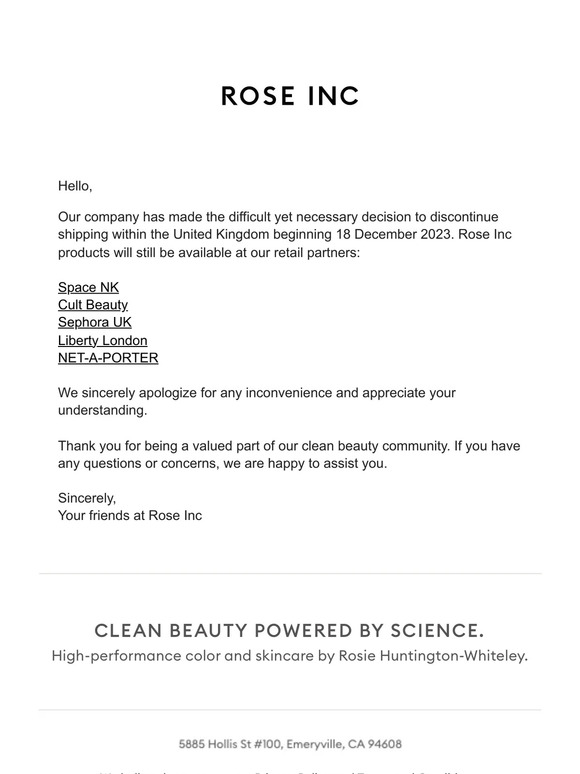 Rose Inc An Important Update Milled
