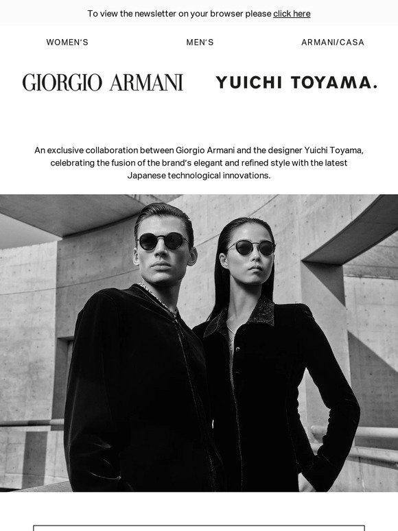 The Giorgio Armani Yuichi Toyama eyewear collection
