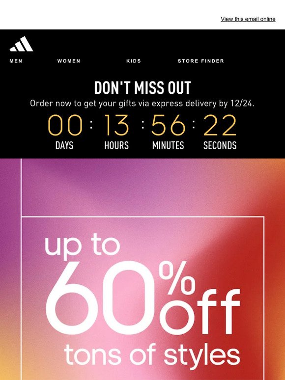 Don’t miss out on up to 60% off