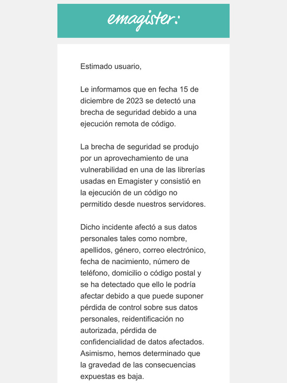 Información importante sobre sus datos en Emagister