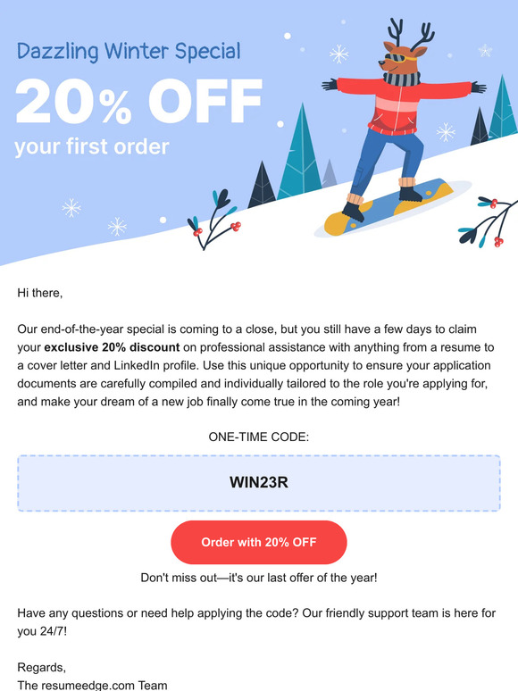 Last chance to save 20% OFF resume writing & more 🚨