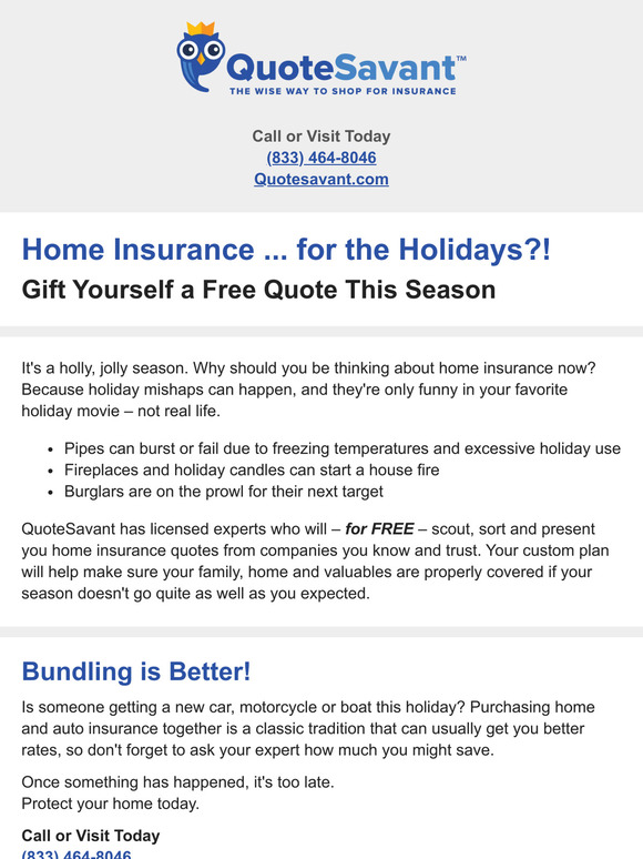 FREE home insurance quotes from QuoteSavant