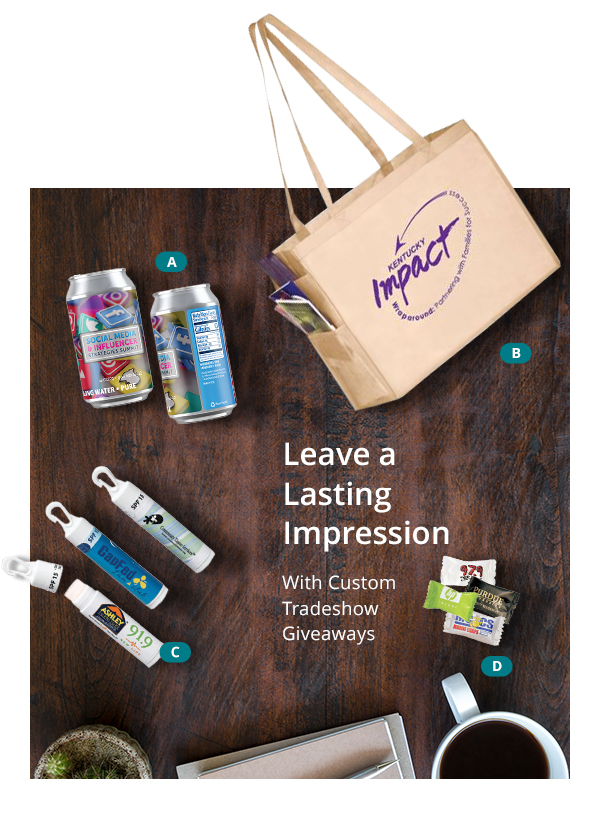 Leave a lasting impression with custom tradeshow giveaways.