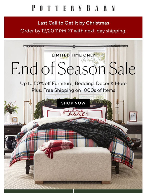 Pottery Barn: Happening now: End of Season Sale | Milled