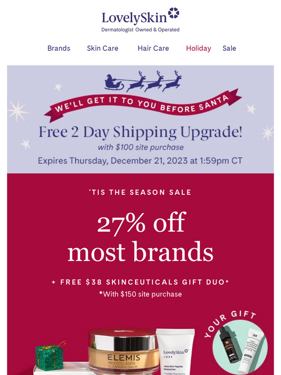 Lovely Skin Final 24 hours for FREE 2Day Shipping Upgrade & 27 off