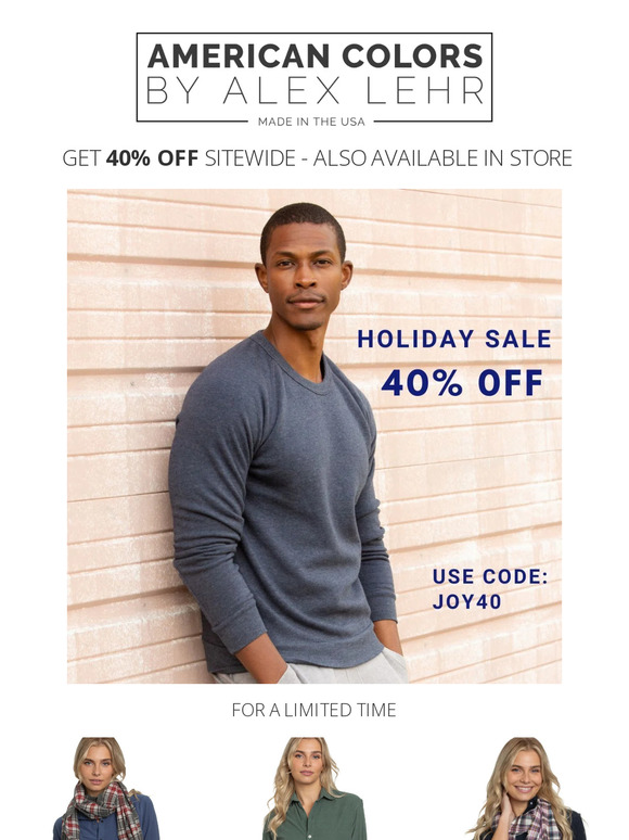 40% OFF IN STORE + ONLINE