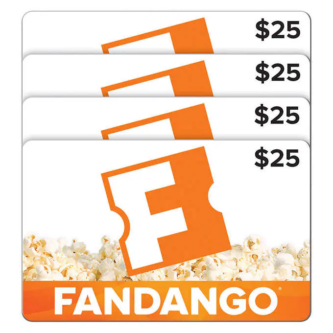 Fandango - Four $25 eGift Cards