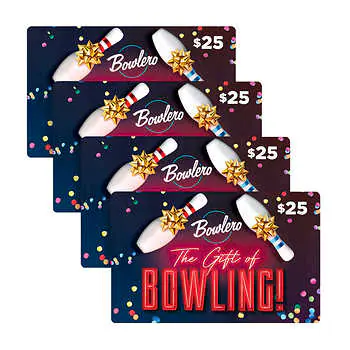 Bowlero - Four $25 eGift Cards