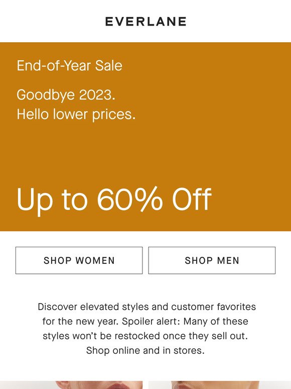 Up to 60% Off: The End-of-Year Sale