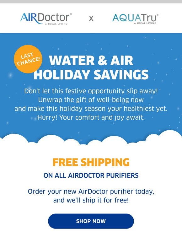 Don't Miss Up to $100 OFF AquaTru - AirDoctor