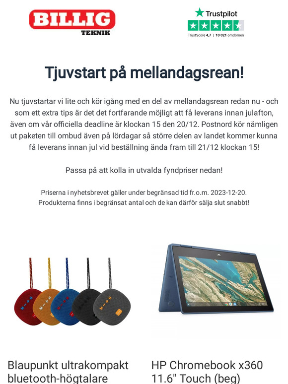 Tjuvstart på mellandagsrean med julklappstips till kanonpriser!