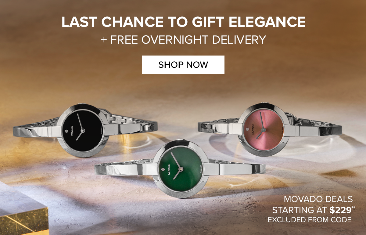 Movado Company Store Get it by Christmas Free Overnight Delivery