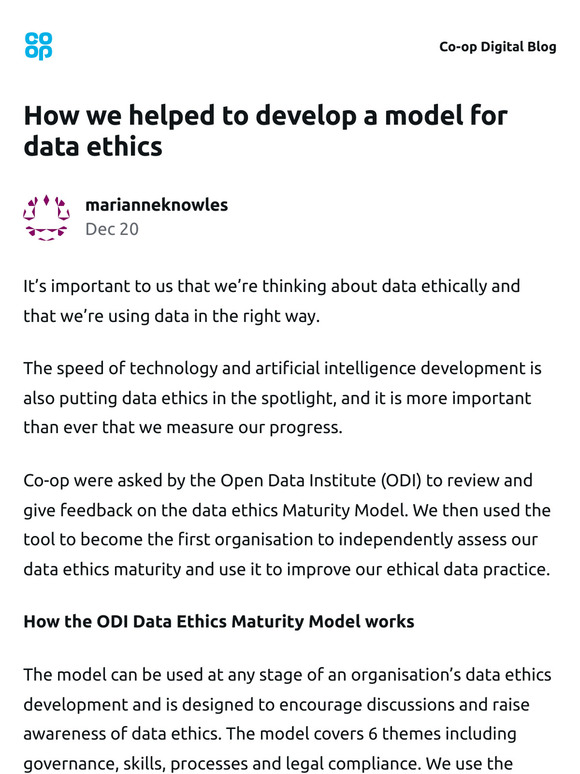 How we helped to develop a model for data ethics 