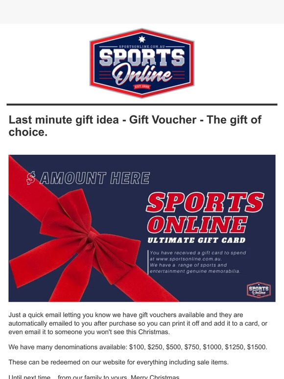 🎁 Last Minute Gift Voucher 🎁