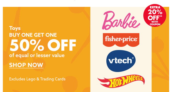Toys Buy One Get One 50% Off