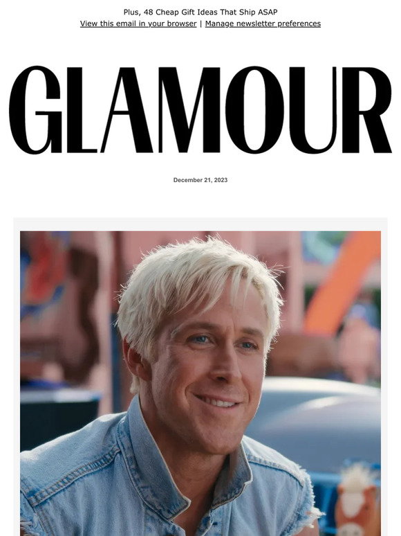 Glamour Ryan Gosling Just Dropped A Christmas Version Of Barbie S I M Just Ken And It S
