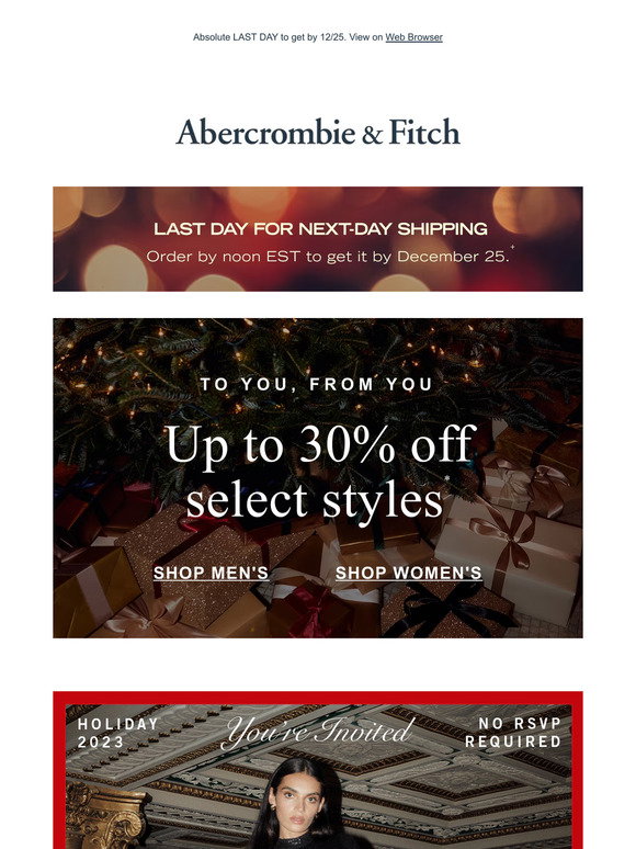 Abercrombie & Fitch Email Newsletters: Shop Sales, Discounts, and ...