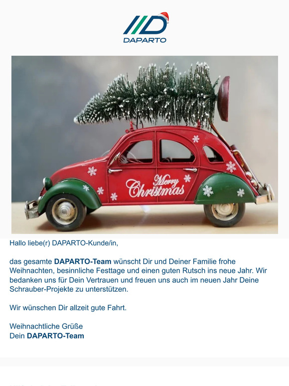 ❄️🎅 DAPARTO wünscht Dir eine frohe Weihnachtszeit und einen guten Start ins neue Jahr