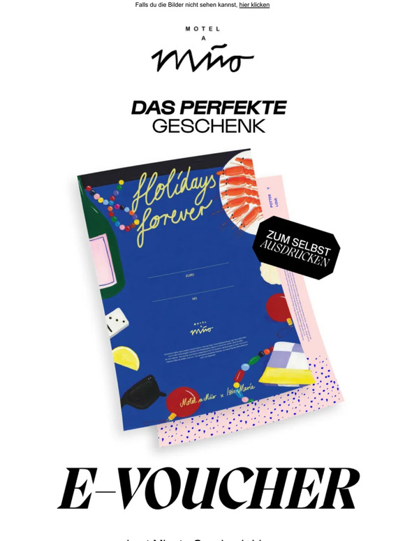 Motel a Miio Last Minute 🎁? Gutscheine zum Ausdrucken! Milled