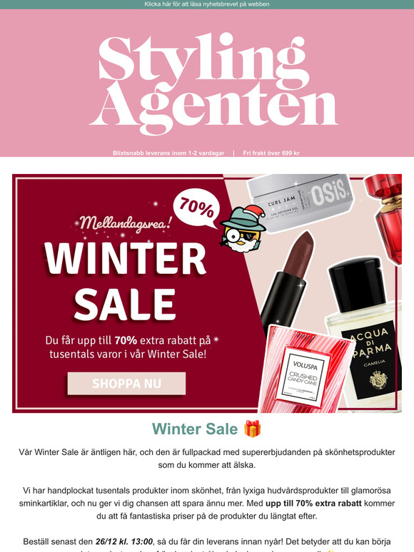 Upp till 70% Extra Rabatt i Vår Winter Sale! 🌟