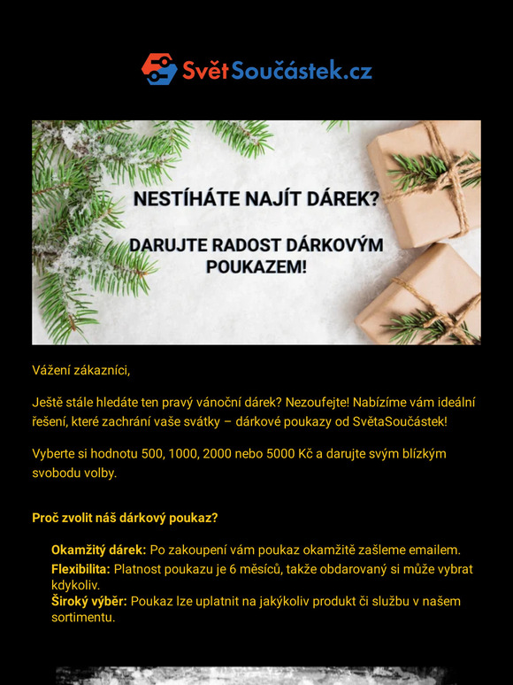🎁 Rychle a snadno: Darujte dárkový poukaz ještě dnes! 🎄