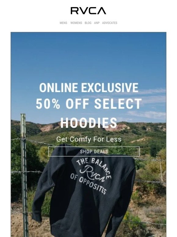 50% Off Select Hoodies Ends Tonight!