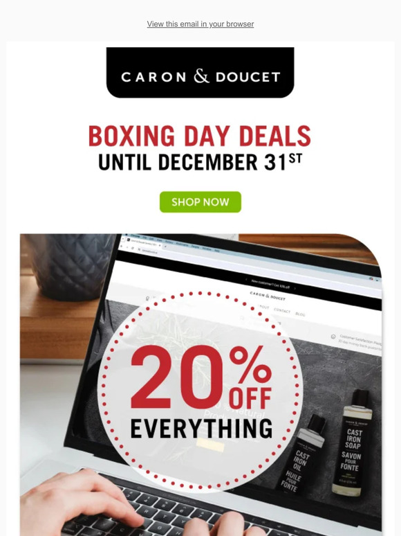 Boxing Day Sale: 20% Off Everything